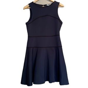 Bar III Women's Sleeveless Black Fit and Flair Dress Medium Structured Stretch